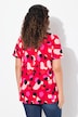 T-shirt, stipjes, oversized, ronde hals, halve mouwen
