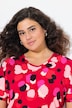 T-shirt, stipjes, oversized, ronde hals, halve mouwen