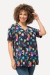 T-shirt, stippen, A-lijn, V-hals, halve mouwen