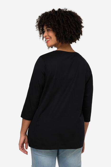 T-Shirt, Peace-Zeichen, Rundhals, 3/4-Ärmel