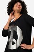 T-Shirt, Peace-Zeichen, Rundhals, 3/4-Ärmel