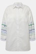 Bluse, Boxy Fit, Stickereien, Hemdkragen, 3/4-Ärmel