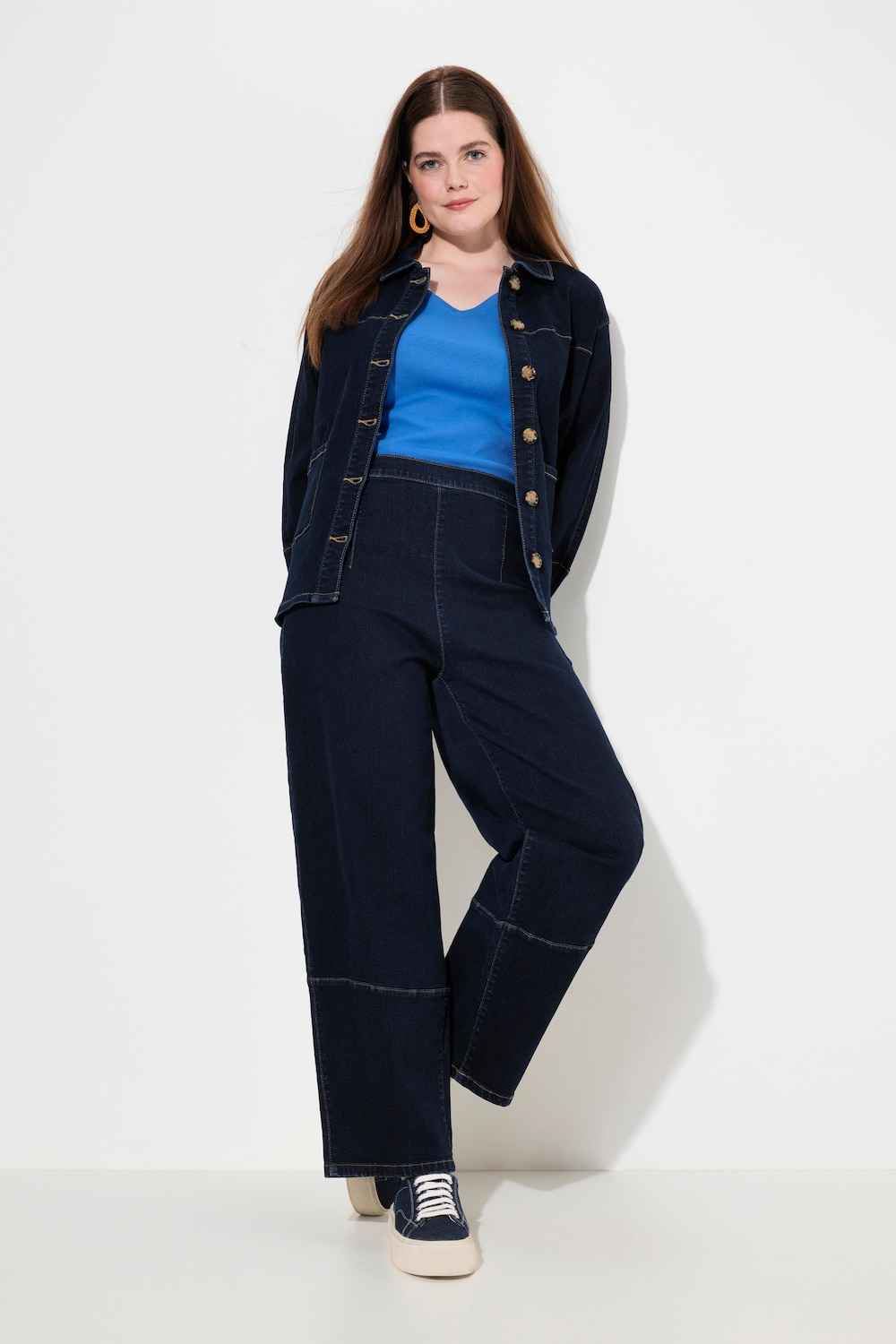 Große Größen Barrel-Jeans, Damen, blau, Größe: 46, Baumwolle, Ulla Popken