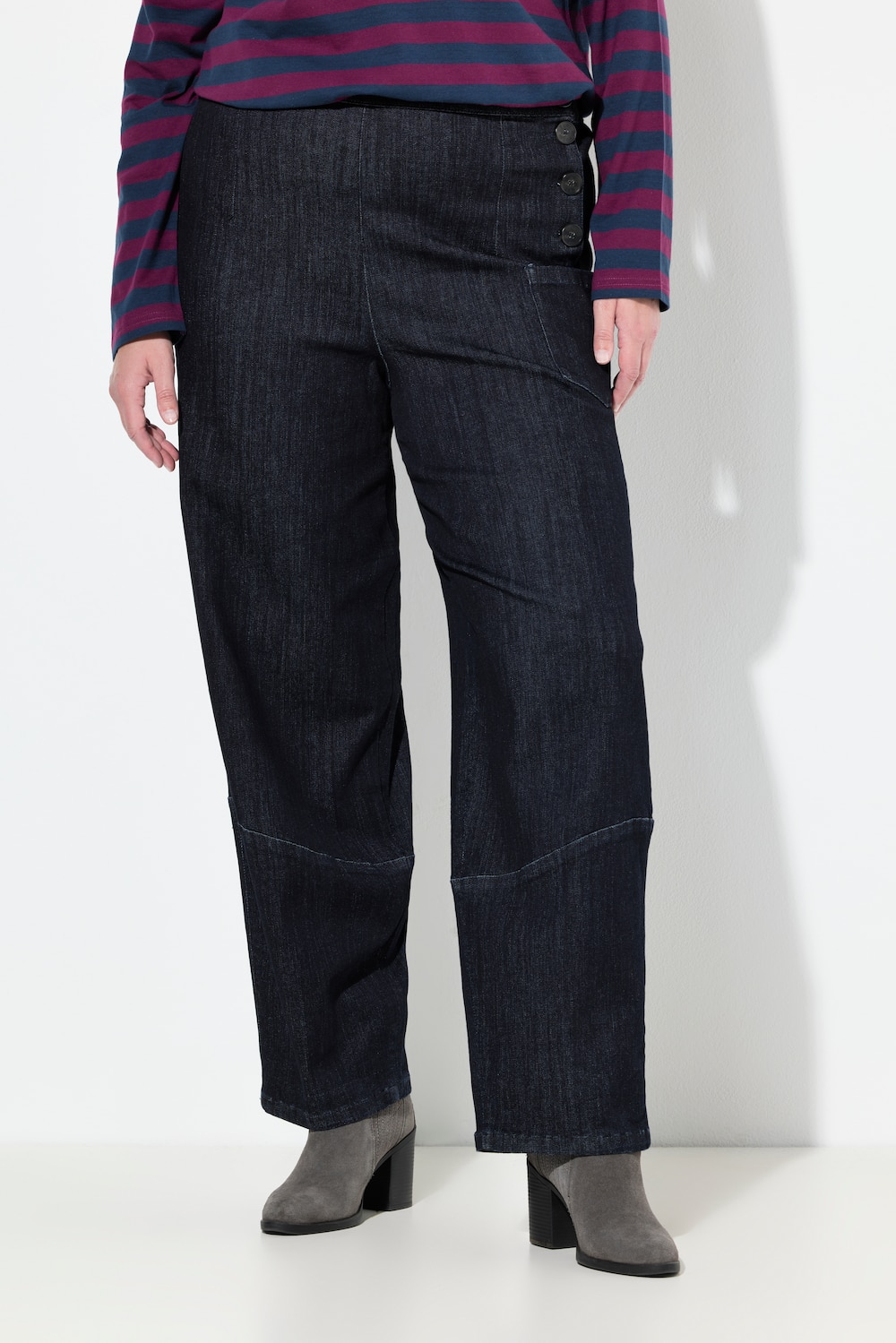 Große Größen Barrel-Jeans, Damen, blau, Größe: 58, Baumwolle/Polyester/Viskose, Ulla Popken