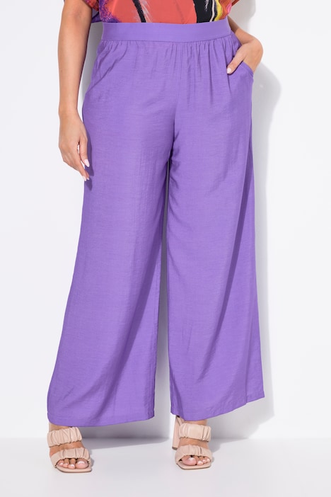 Textured Elastic Waist Pants