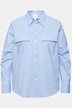 Gestreepte blouse, lange mouwen met decoratieve plooien, biologisch katoen
