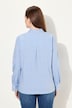 Gestreepte blouse, lange mouwen met decoratieve plooien, biologisch katoen