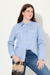 Gestreepte blouse, lange mouwen met decoratieve plooien, biologisch katoen