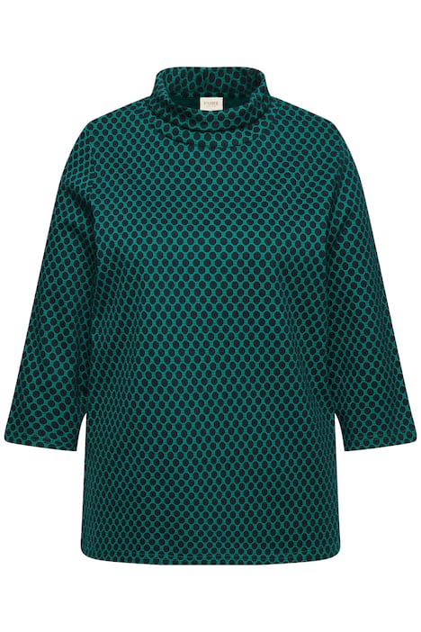 Mikina, žakár, stojáček, 3/4 rukávy, biobavlna