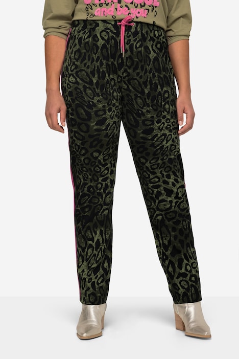 Joggingbroek, recht model, dierenprint, elastische tailleband