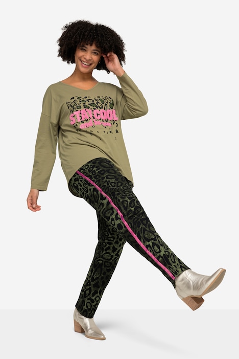 Joggingbroek, recht model, dierenprint, elastische tailleband