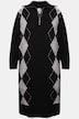 Strickkleid, Argyle-Muster, Troyerkragen, Langarm