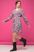 Ikat-Inspired Long Sleeve V-Neck Dress