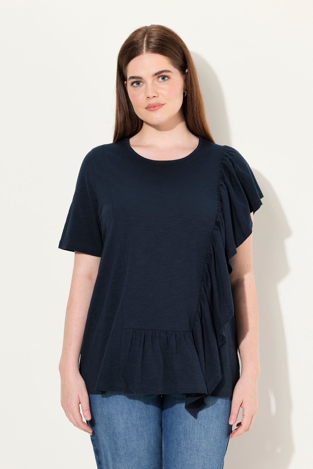 Große Größen T-Shirt, Damen, blau, Größe: 54/56, Baumwolle, Ulla Popken