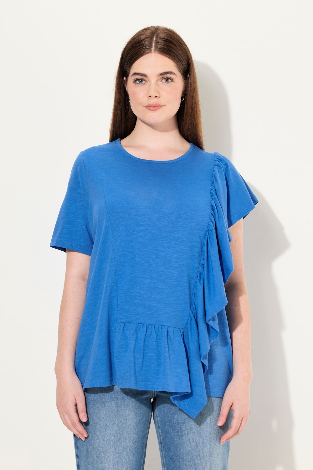 Große Größen T-Shirt, Damen, blau, Größe: 54/56, Baumwolle, Ulla Popken