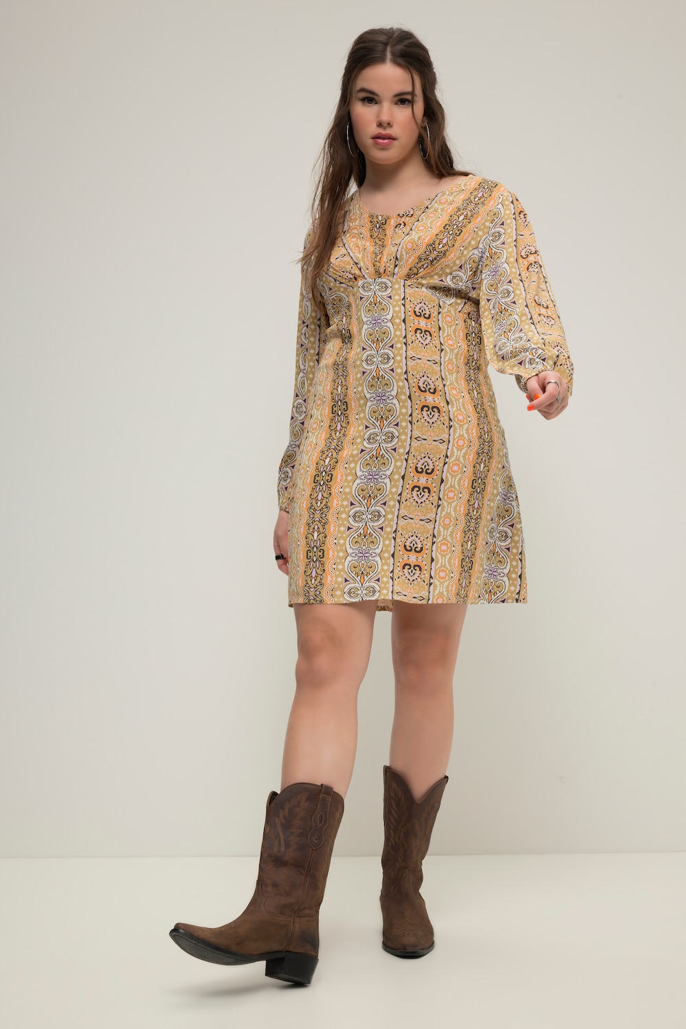 Große Größen Minikleid, Damen, grün, Größe: 42/44, Viskose, Studio Untold