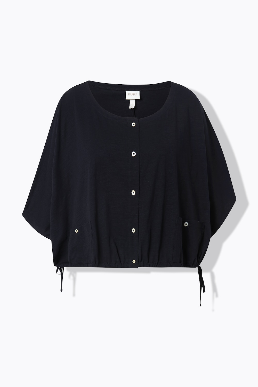 Stora storlekar T-shirt, Dam, svart, storlek: 46/48, Bomull, Ulla Popken