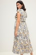 Maxikjole, straight fit, blomsterprint, elastisk talje