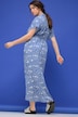 Maxikleid, oversized, Allover-Print, Hemdkragen, Knopfleiste