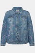 Jeansjacke, Classic Fit, Farbspritzer-Muster, Hemdkragen, Langarm