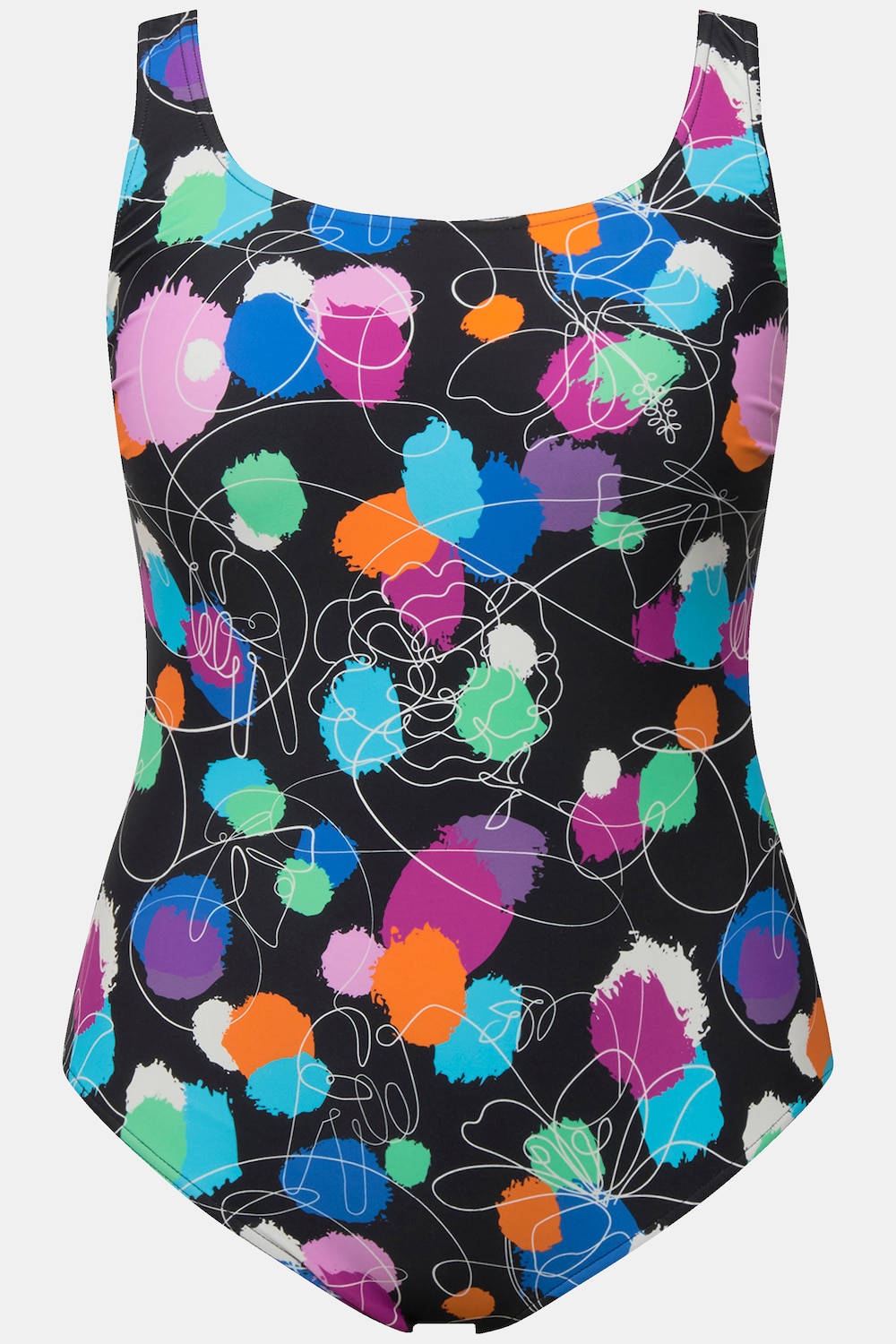 Stora storlekar Baddräkt, Dam, svart, storlek: 54/56, Polyester/Syntetfibrer/Elastan, Ulla Popken