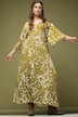 Maxi-jurk, A-lijn, batikprint, V-hals, kimono-mouwen