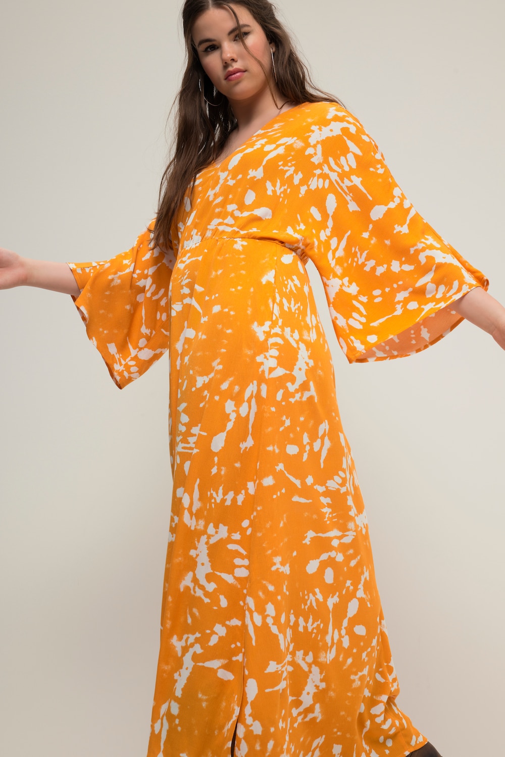 Grote Maten Maxi-jurk, Dames, oranje, Maat: 50/52, Viscose, Studio Untold