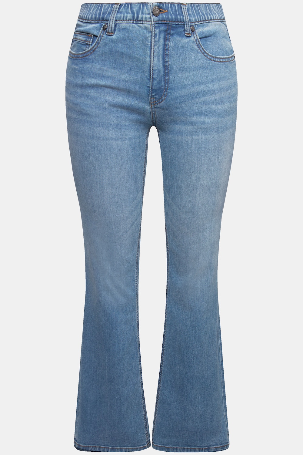 Stora storlekar Bootcut-jeans Marie, Dam, blå, storlek: 56, Bomull/Polyester, Ulla Popken