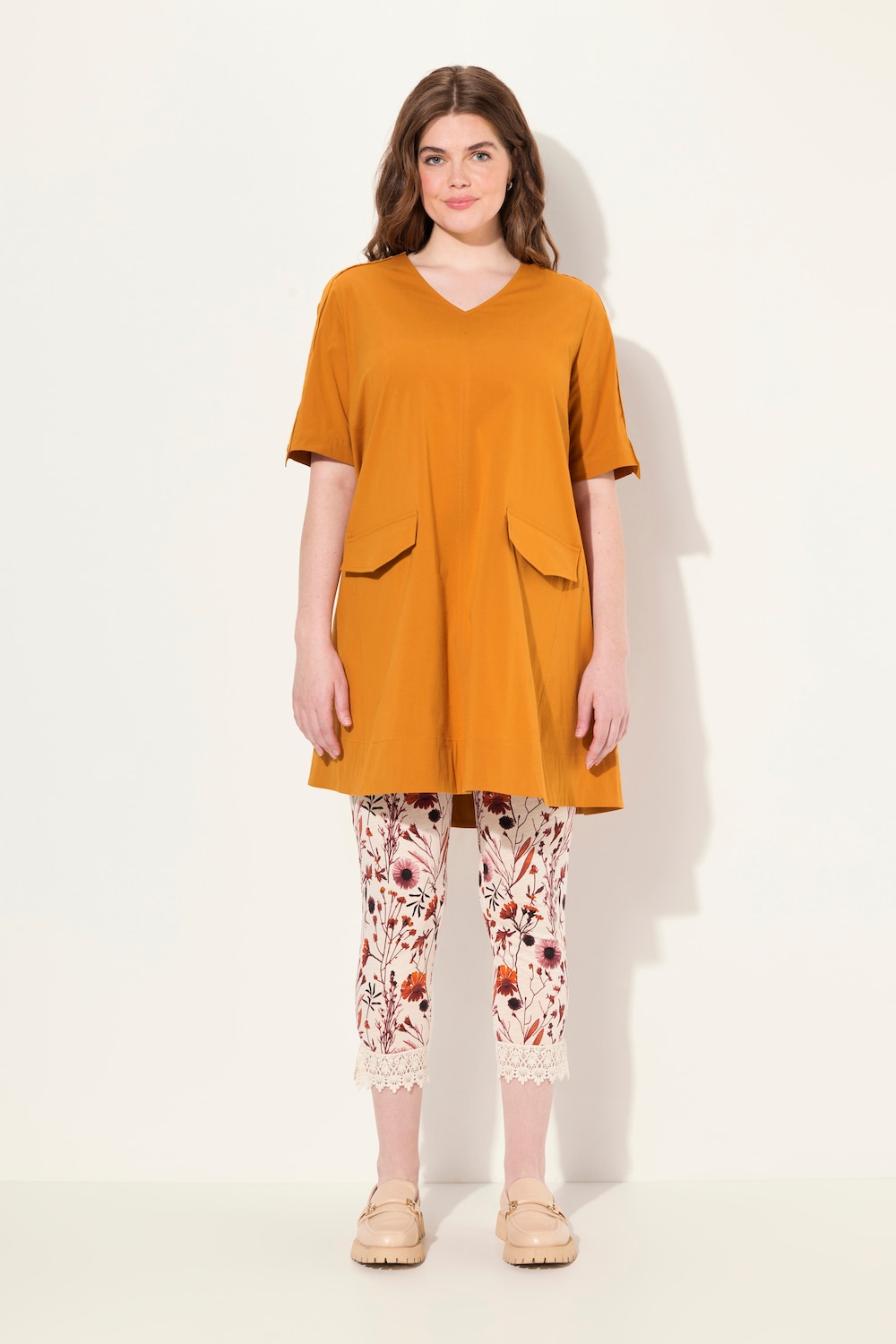 Große Größen Tunika, Damen, orange, Größe: 50/52, Baumwolle, Ulla Popken