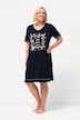 Grand t-shirt avec imprimé, col V et manches courtes