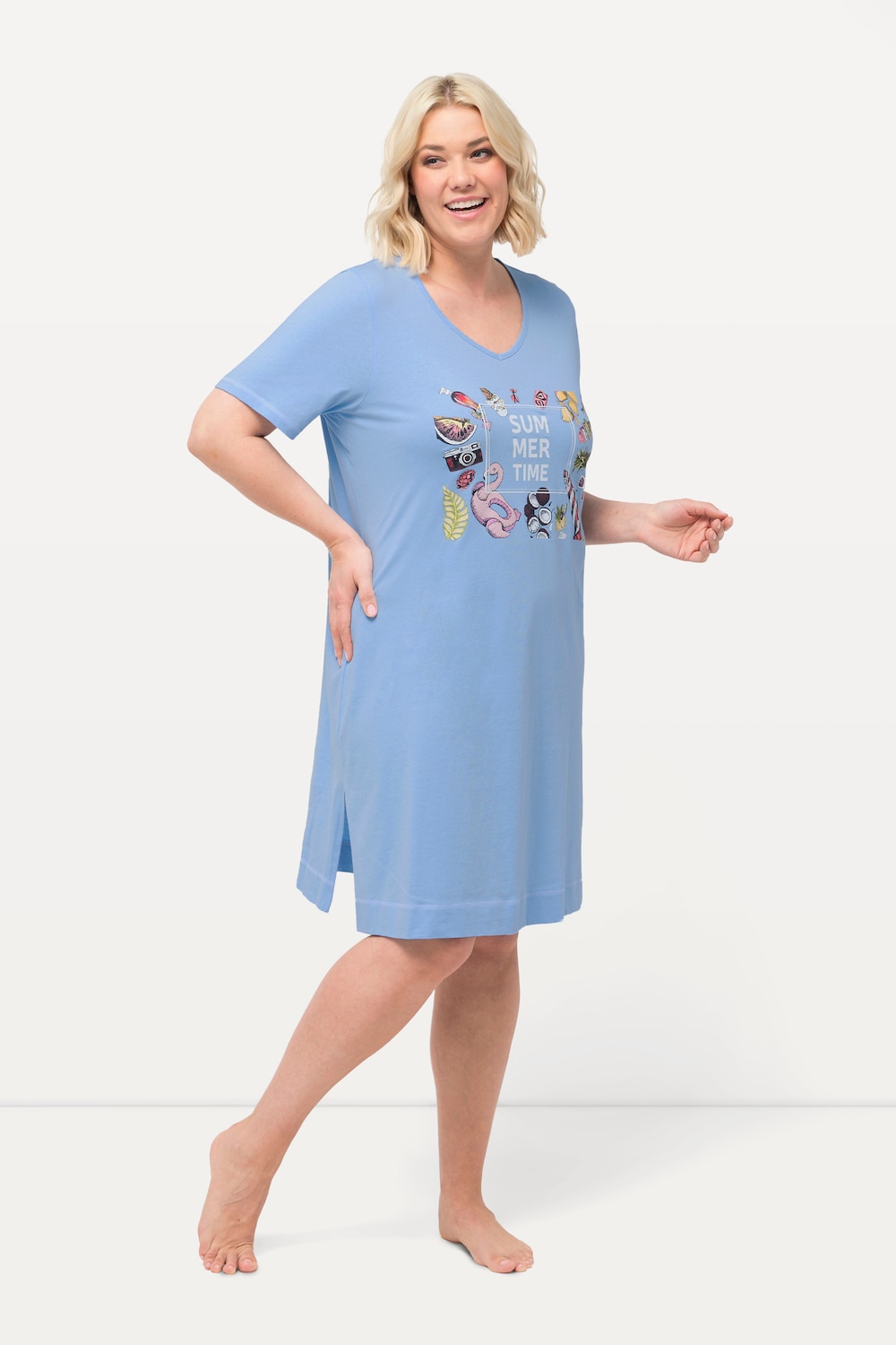 Große Größen Bigshirt, Damen, blau, Größe: 42/44, Baumwolle, Ulla Popken