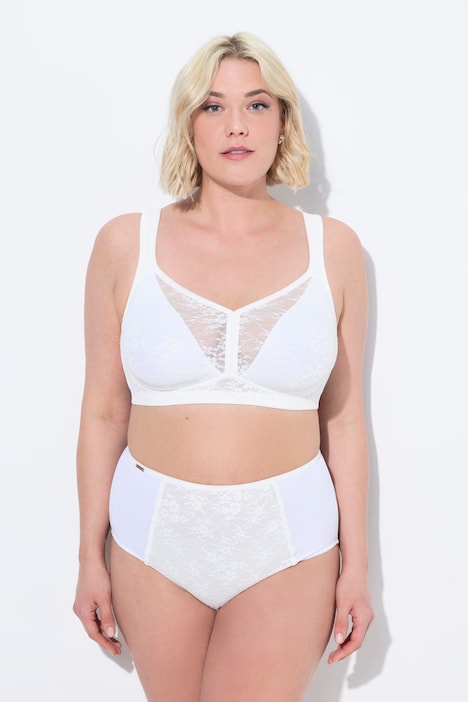 Lace Panel Underwire-Free Minimizer Bra