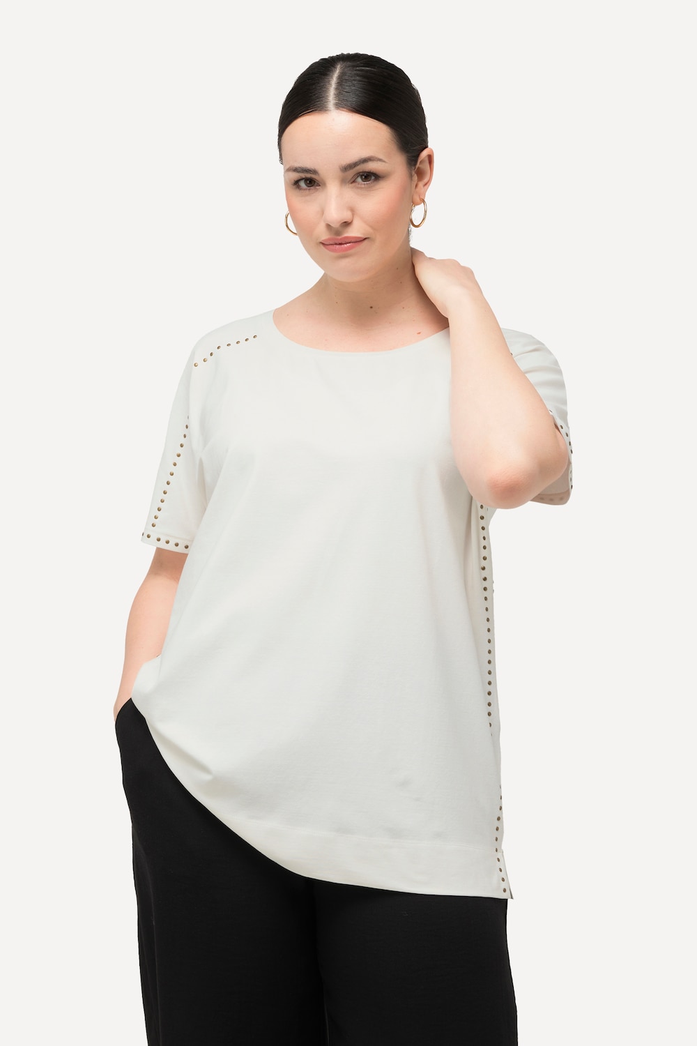 Große Größen T-Shirt, Damen, beige, Größe: 54/56, Baumwolle, Ulla Popken