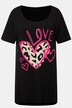 T-Shirt, lang und oversized, LOVE-Motiv, Rundhals