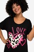 T-Shirt, lang und oversized, LOVE-Motiv, Rundhals