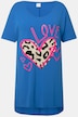 T-Shirt, lang und oversized, LOVE-Motiv, Rundhals