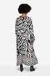 Long-Sleeve A-Line Zebra Print Animal Pattern Carmen Neckline Maxi Dress