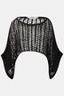 Poncho, oversized, Netz-Strick, U-Boot-Ausschnitt, Langarm