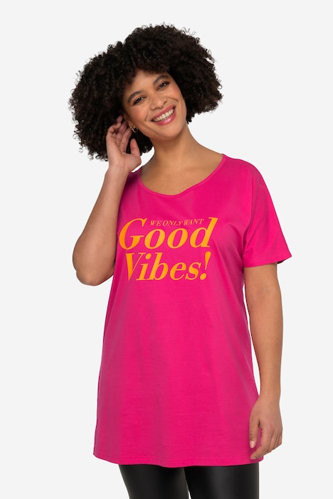 T-shirt, Good Vibes, ronde hals, korte mouwen