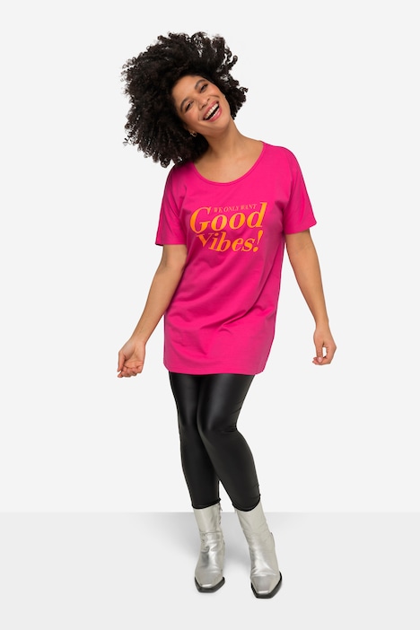 T-shirt, Good Vibes, ronde hals, korte mouwen