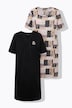 Bigshirts, 2er-Pack, Ananas, Halbarm, Carree-/V-Ausschnitt