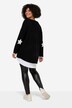 Pullover, oversized, Sterne, V-Ausschnitt, Langarm