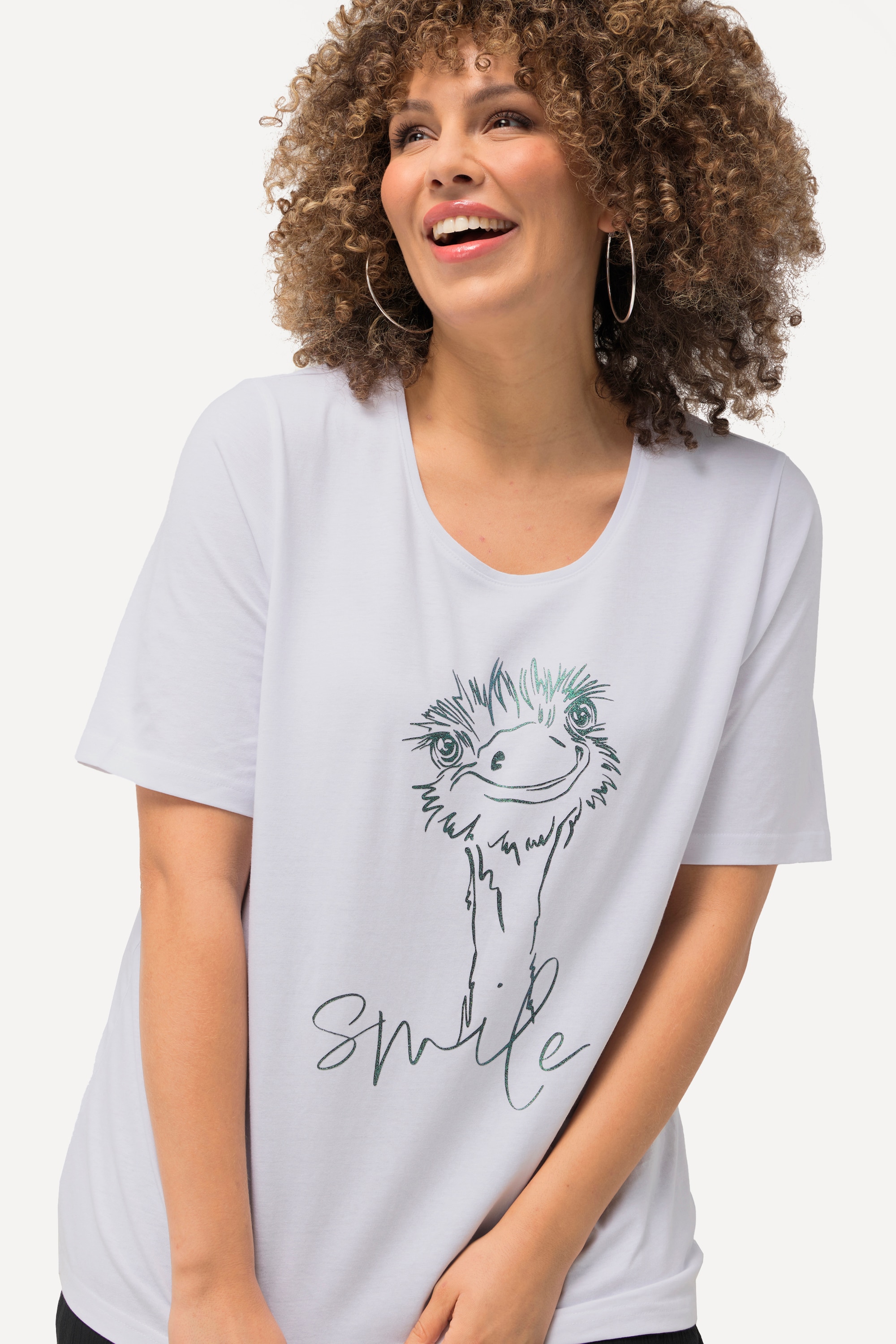 Ulla Popken Damen große Größen T Shirt Smile Classic Rundhals Halbarm 830149