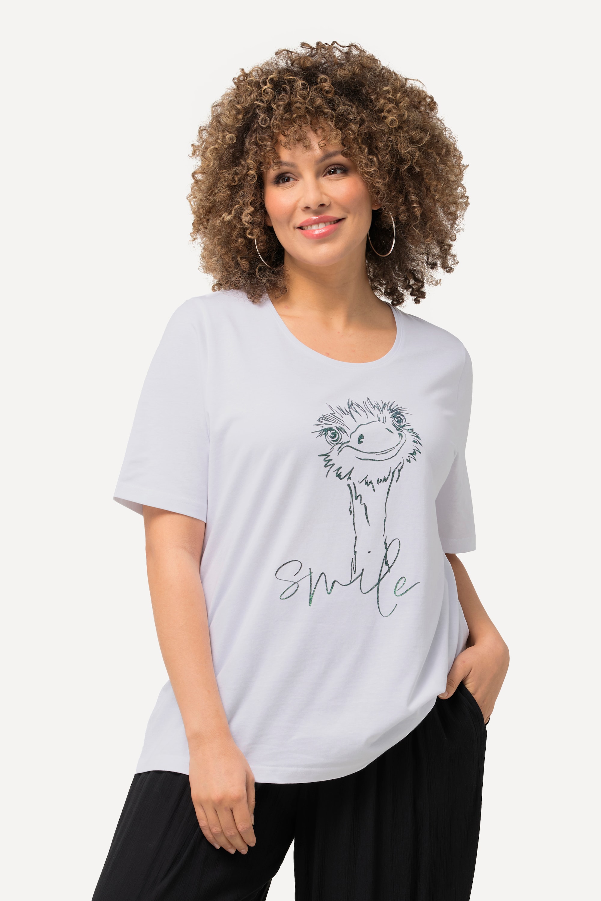 Ulla Popken Damen große Größen T Shirt Smile Classic Rundhals Halbarm 830149