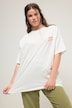 T-shirt, oversize, nadruki, okrągły dekolt, rękaw 1/2