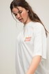 T-shirt, oversize, nadruki, okrągły dekolt, rękaw 1/2