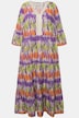 Maxi-jurk, batikprint, V-hals, 3/4-mouwen