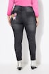 7/8-slimjeans, smal pasform, 5 lommer, patch
