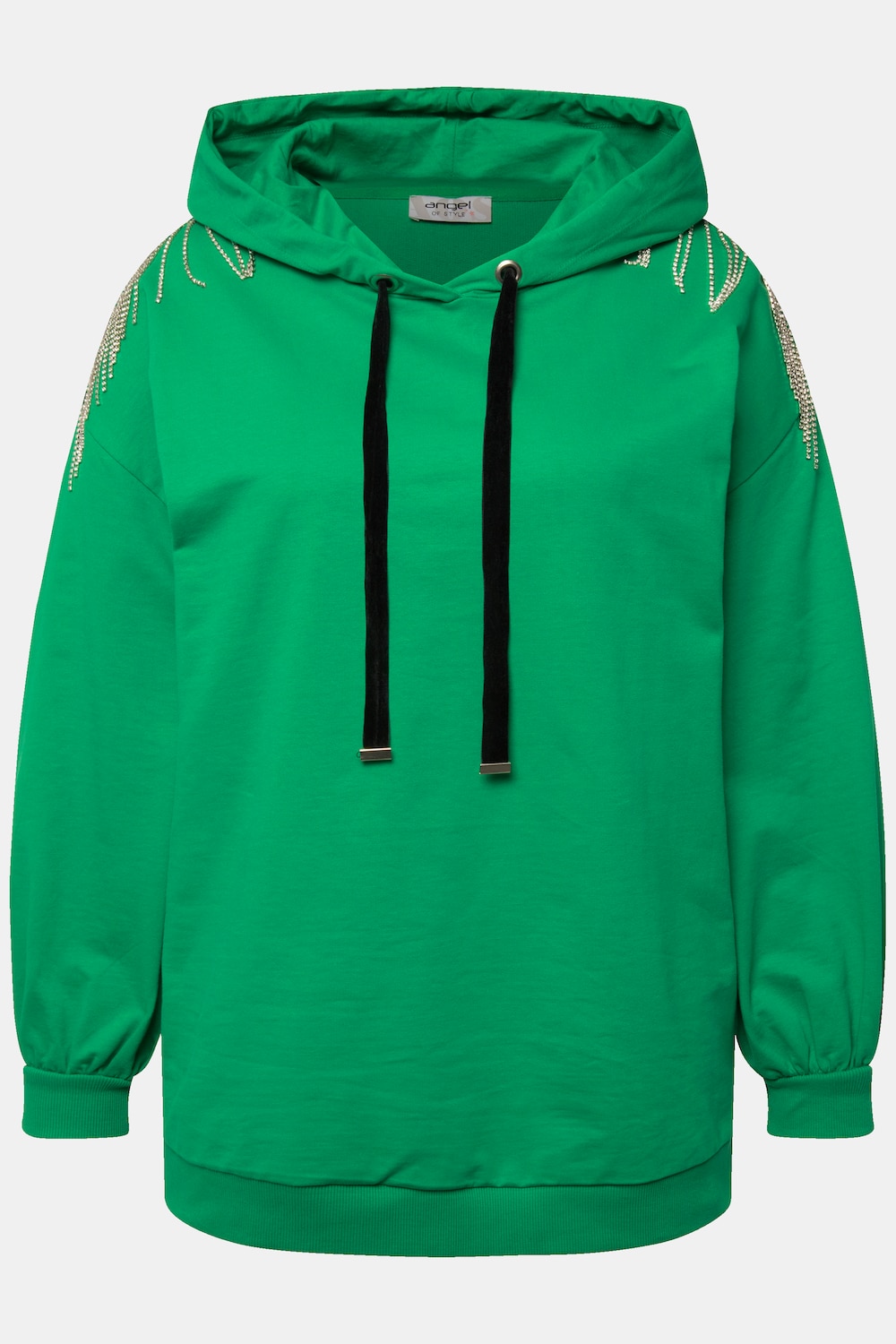Stora storlekar Hoodie, Dam, grön, storlek: 44, Bomull, Angel of Style