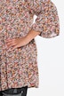 Tunika-bluse, heldekkende trykk, tunika-utringning, 3/4 ermer